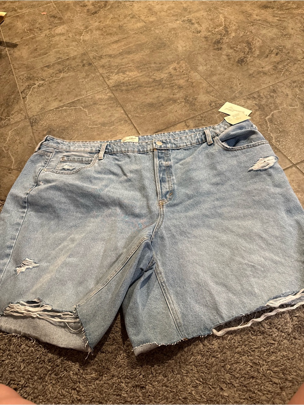 🐒Light Blue 90s baggy Bermuda Distressed Denim Women’s Shorts